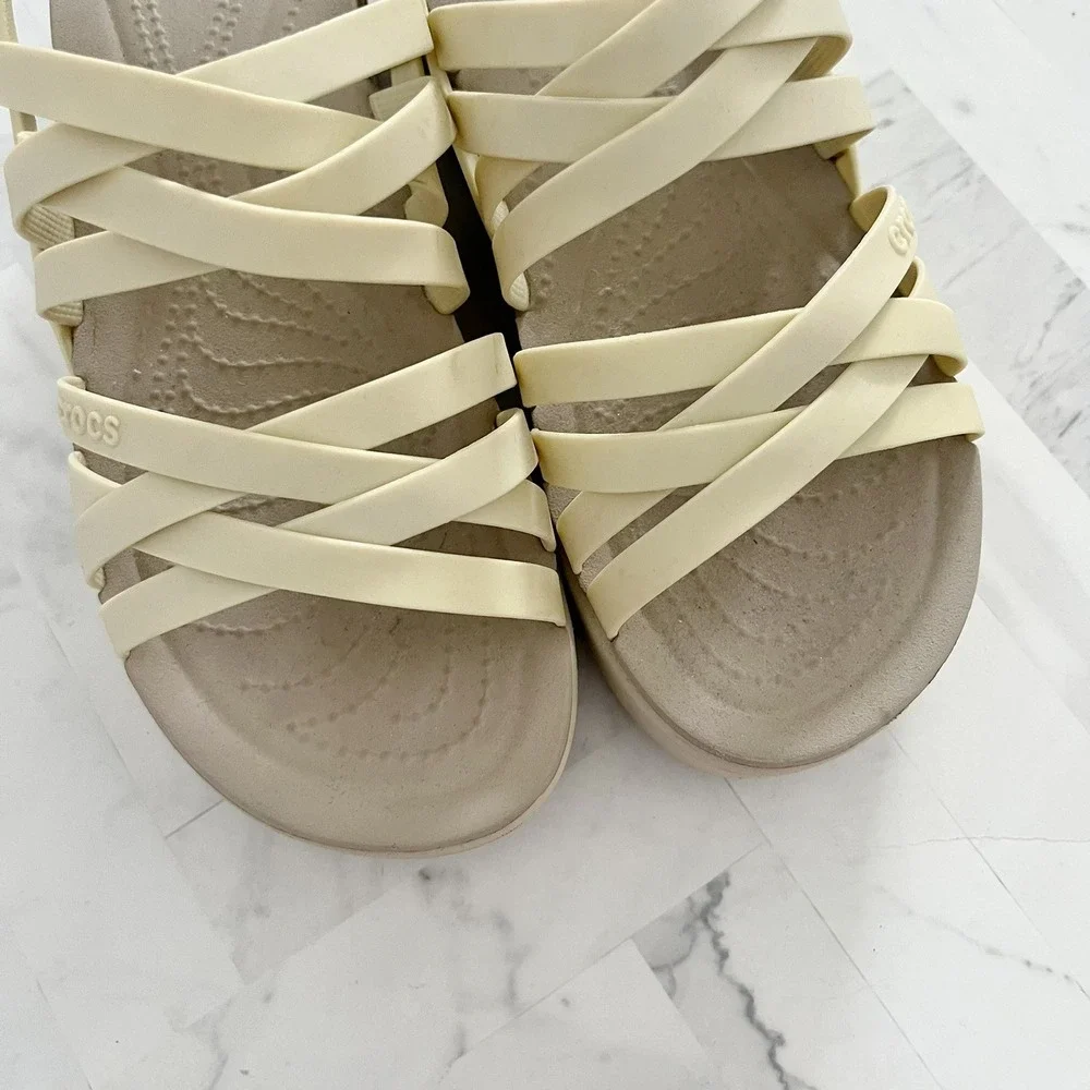 CROCS Brooklyn Strappy Wedge Sandals Size 9